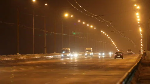City traffic in evening. Stock Footage 810686