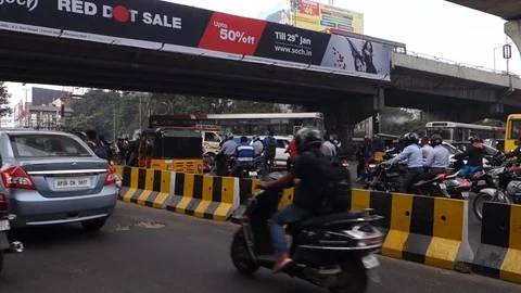 City-Traffic-intersection-India Stock Footage 83459159