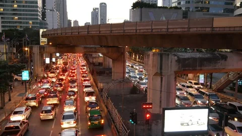 City Traffic Jam Stock Footage 108172934