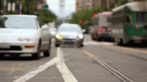 City Traffic Low Angle Stock Footage 31950867