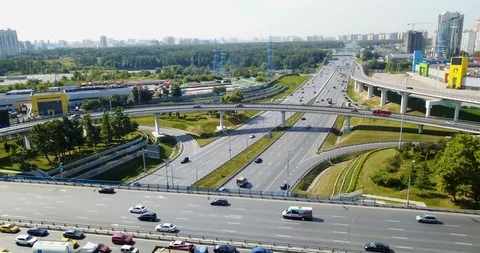 City traffic in the megapolis Stock Footage 98147617