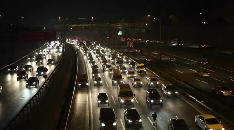 City Traffic at Night Видео 48239653