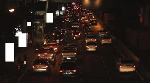 City traffic at night Video stock 60374248