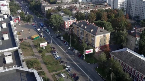 City traffic from the rooftop Stock Footage 42038863