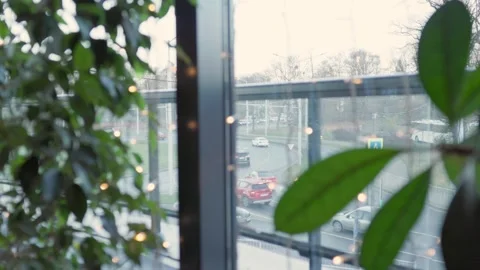 City Traffic Through Window Concept of Urban Flow Stock-Footage 321892765
