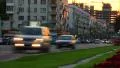 City traffic time lapse at dusk, cars lights pass by HD Footage