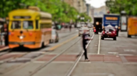 City Traffic Time Lapse Effect Stock Footage 31955314
