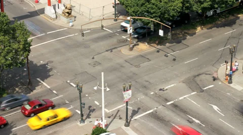 City Traffic TIme Lapse Intersection Stock Footage 31952419