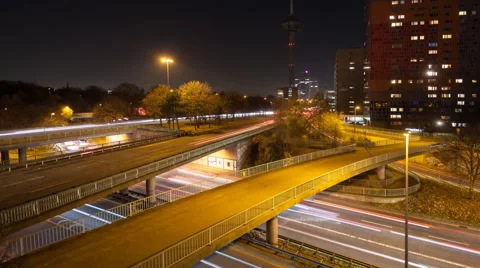 City traffic timelapse flight Stock Footage 52367170