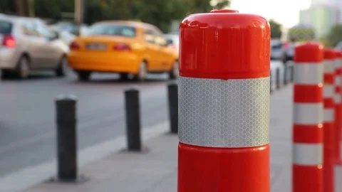 City Traffic with Traffic Cones Stock Footage 84661908