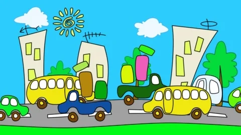 City traffic. Two versions. Alpha channel Video stock 44489218