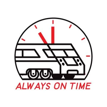 City train. Always on time. Logotype. Vector. Isolated Stock Illustration