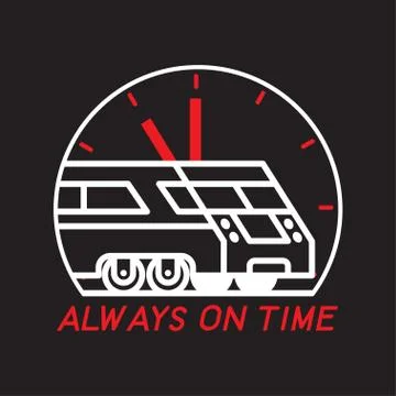 City train. Always on time. Logotype. Vector. Isolated Stock Illustration