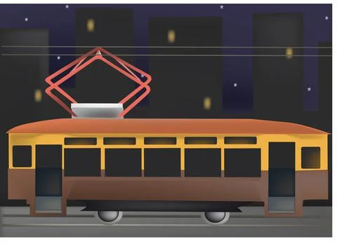 City tram Stock Illustration