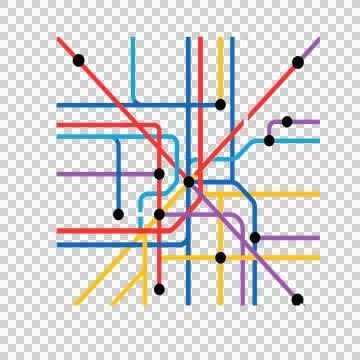 City Transit Map Network Lines Vector Illustration Ilustración de archivo