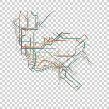 City Transit Map Subway Network Vector Illustration Ilustración de archivo