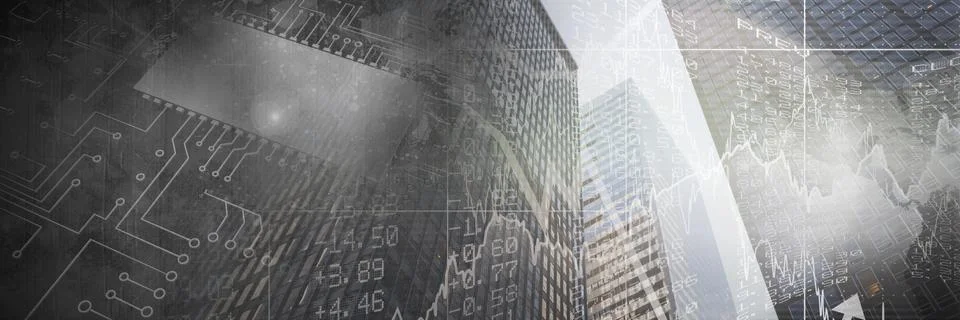 City transition with circuit code Illustrazione stock