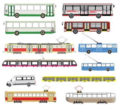 City transport vector set Illustrazione stock