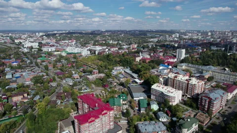 City, trees and clouds Stock Footage 219838939