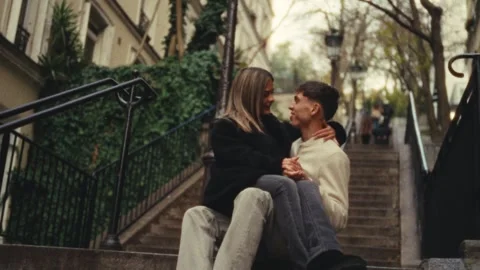 City Trip, Romantic, Handheld, Blurry, Paris, Couple, Love, Film, Vintage, Stock Footage 330093582