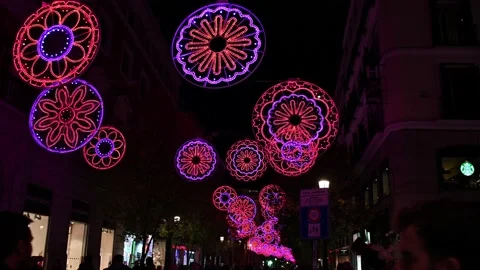 City with the typical Christmas lighting Stock Footage 222979553