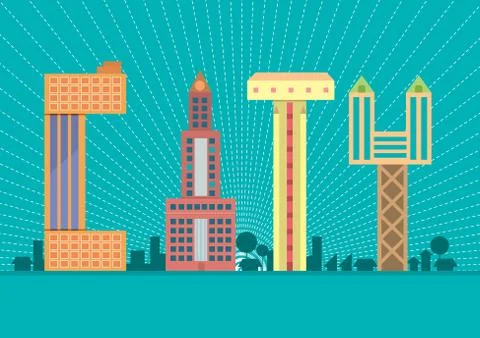 City typography. vector illustration Stock Illustration