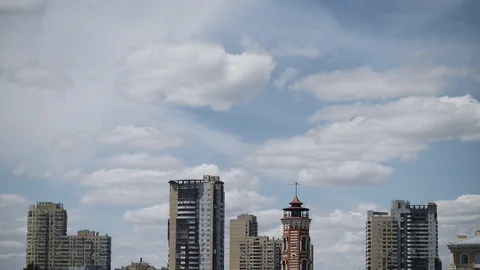 City under the clouds Stock Footage 105840495