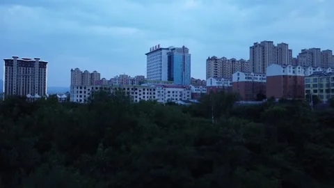 City under cloudy sky Stock Footage 247363606