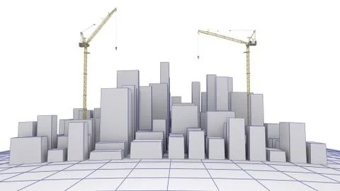 City Under Concstruction Illustrazione stock