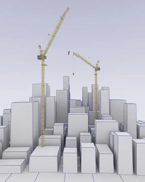 City Under Concstruction Stock Illustration