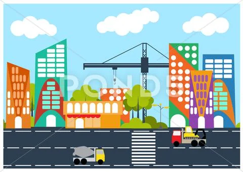 City under construction Stock Illustration