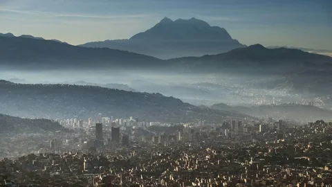 City under the mountain Video stock 82846362