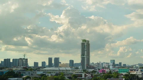 City under sky clouds Time lapse. Stock Footage 135658165