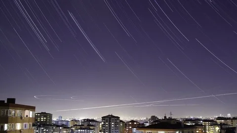 A city under the stars Stock Footage 86246019