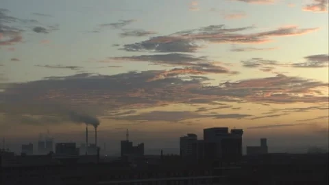 City under sunset Stock Footage 253772438
