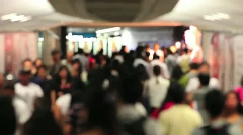 City Underground Crowd Slowmo Video stock 10796784