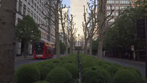 City Urban One Canada Square building sunset Stock Footage 150171153