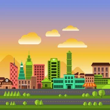 City Vector Stock Illustration