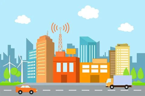 City vector illustration Stock Illustration