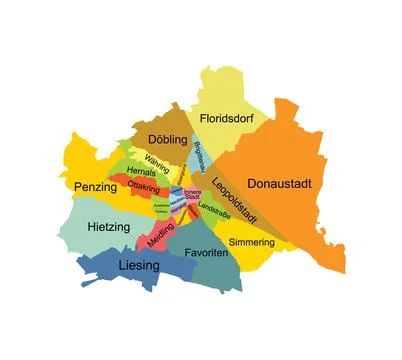 City Vienna map vector silhouette illustration isolated 스톡 일러스트