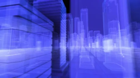 City view in 3d Stock Footage 60694918