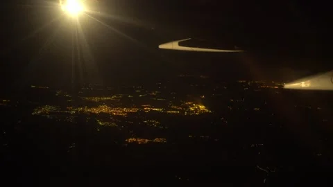 City view from an airplane Stock Footage 257074063