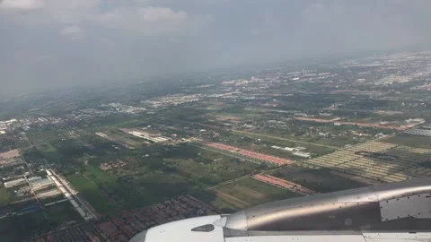 City view from airplane window Stock Footage 169774584