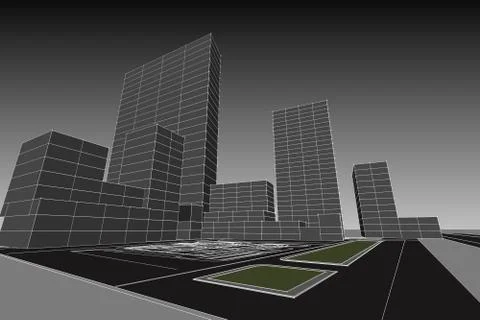 City view, architecture abstract, 3d illustration vector 스톡 일러스트