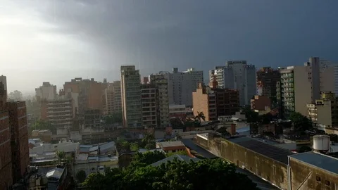 City view from the balcony of the high house in Tucuman, Argentina Video stock 105144792