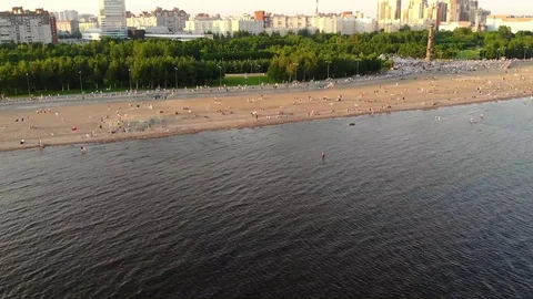 City ​​view from the beach Stock Footage 128710067