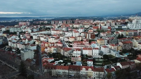 City View - Buildings - Moving in - Aerial Panoramics Stock Footage