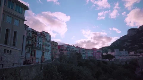 City view on the cliffs of Monaco Stock Footage 153803627