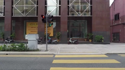 City view, empty sidewalk, streets of Kuala Lumpur, Malaysia Stock Footage 224013259