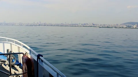 City view from the ferry, remote view 库存影片 91063320